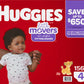 Huggies Little Movers Diapers, Size 4 - 22-37 Pounds (156 Count)