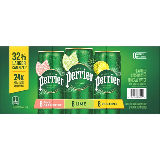 Perrier Carbonated Mineral Water Variety Pack (11.15 fl. oz., 24 pk.)