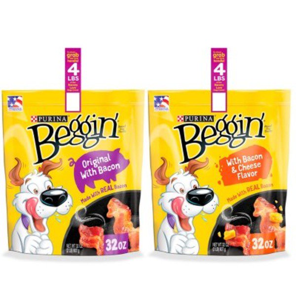Purina Beggin' Strips Real Meat Dog Treats, Bacon & Bacon + Cheese Flavors (32 oz., 2 pk.)