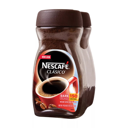 Nescafe Clasico Dark Roast Instant Coffee, 2 jars (10.5 oz. each)