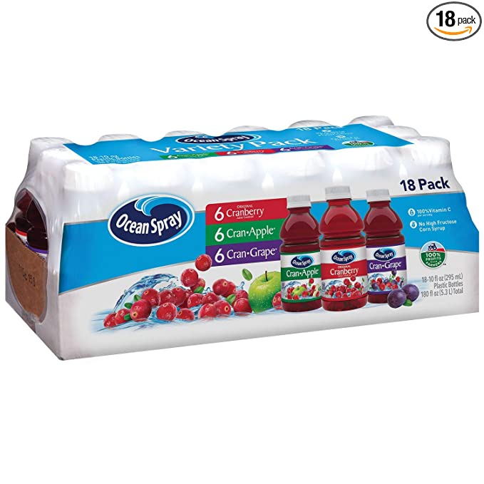 Ocean Spray Juice Drink Variety Pack (10 fl. oz., 18 pk.)