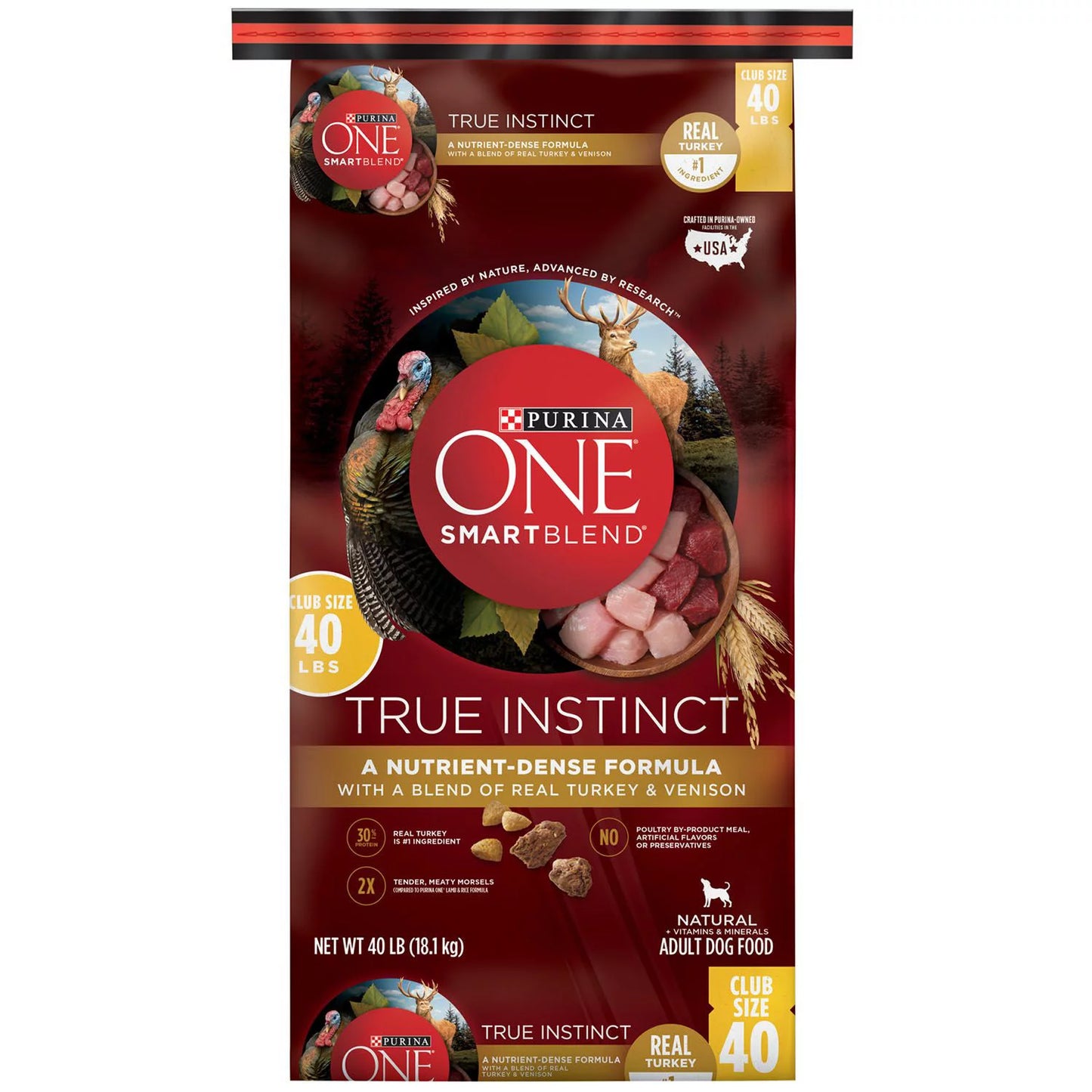 Purina ONE SmartBlend True Instinct Natural with Real Turkey and Venison Adult Dry Dog Food (40 lbs.)