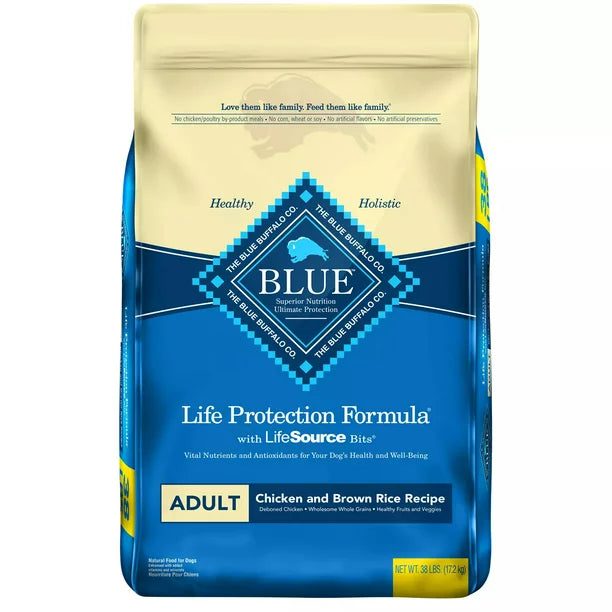 Blue Buffalo Life Protection Formula Natural Adult Dry Dog Food, Chicken & Brown Rice (38 lbs.)