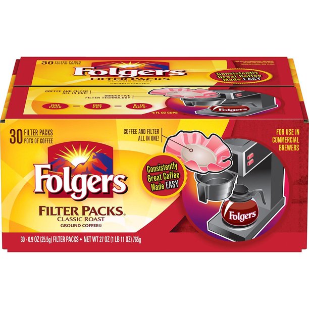 Folgers Filter Packs Coffee, Classic Roast (.9 oz. packs, 30 ct.)