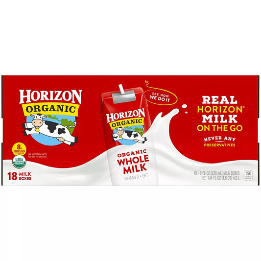 Horizon Organic Whole Milk, 18 pk./8 fl. oz.