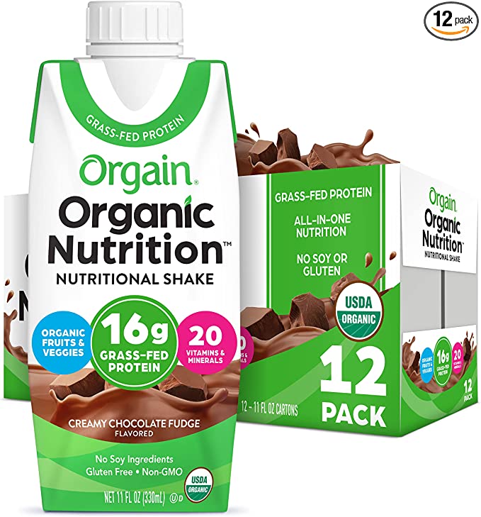 Orgain Organic Nutrition Shake, Creamy Chocolate Fudge (11 fl. oz., 12 pk.)