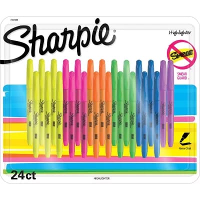 Sharpie Accent, Highlighters, Assorted Colors, 24 Pack