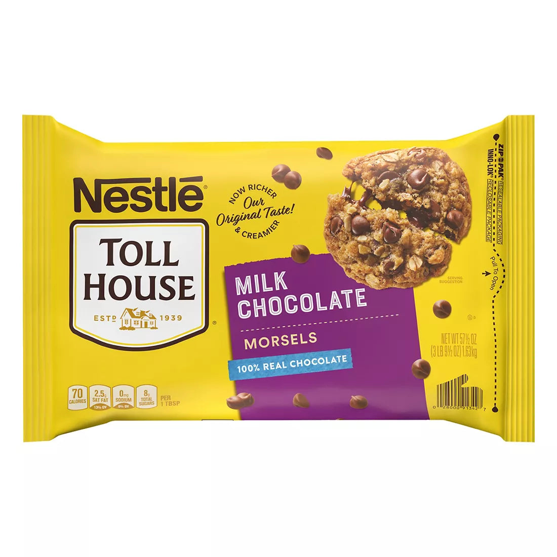 Nestle Tollhouse Milk Chocolate Morsels, 57.5 oz.