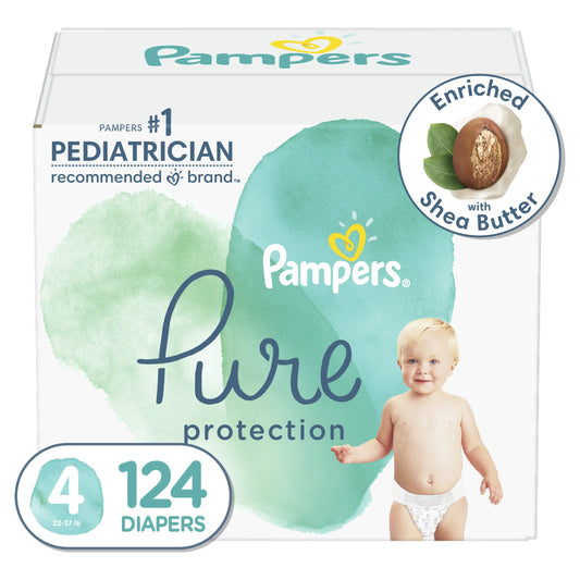 Pampers Pure Protection Diapers Size 4 124 Count