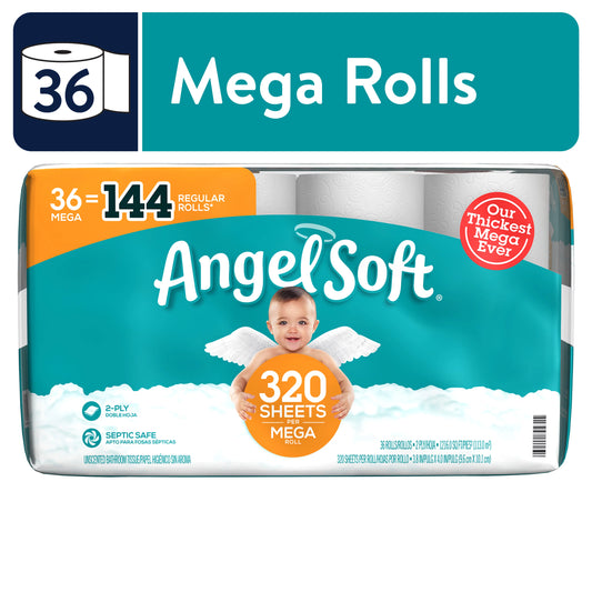 Angel Soft Toilet Paper, 36 Mega Rolls