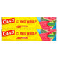 Glad Cling ‘N Seal Clear Plastic Food Wrap (400 sq. ft./roll, 2 rolls)