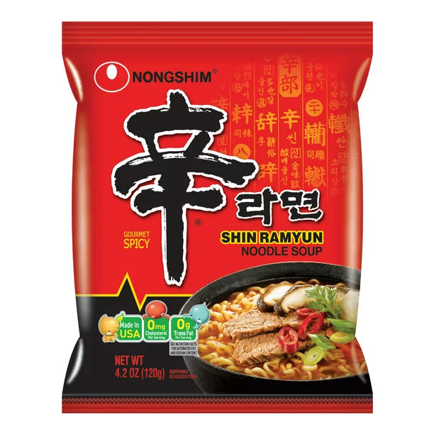 Nongshim Shin Ramyun Spicy Beef Ramen Noodle Soup (4.02 oz., 18 ct.)