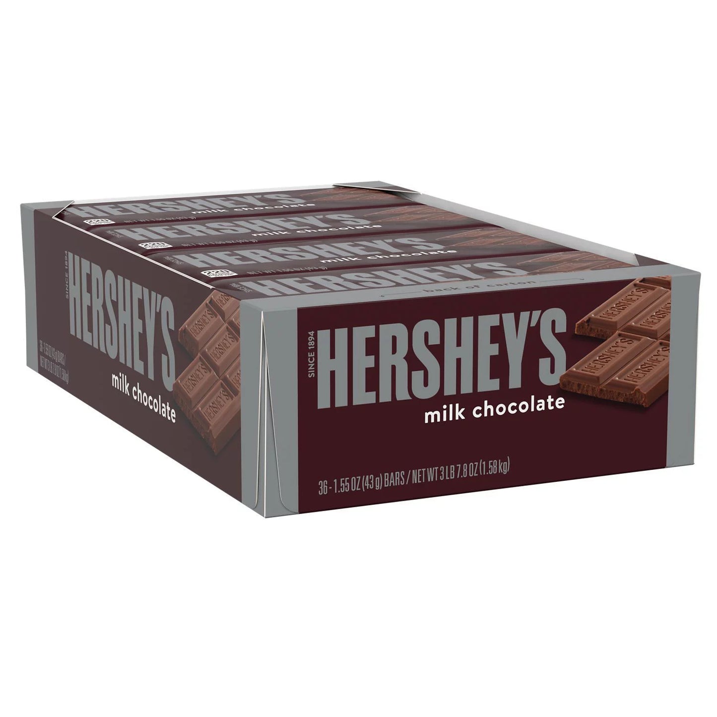 HERSHEY'S Milk Chocolate Candy, Bulk Individually Wrapped, Bars (1.55 oz., 36 ct.)