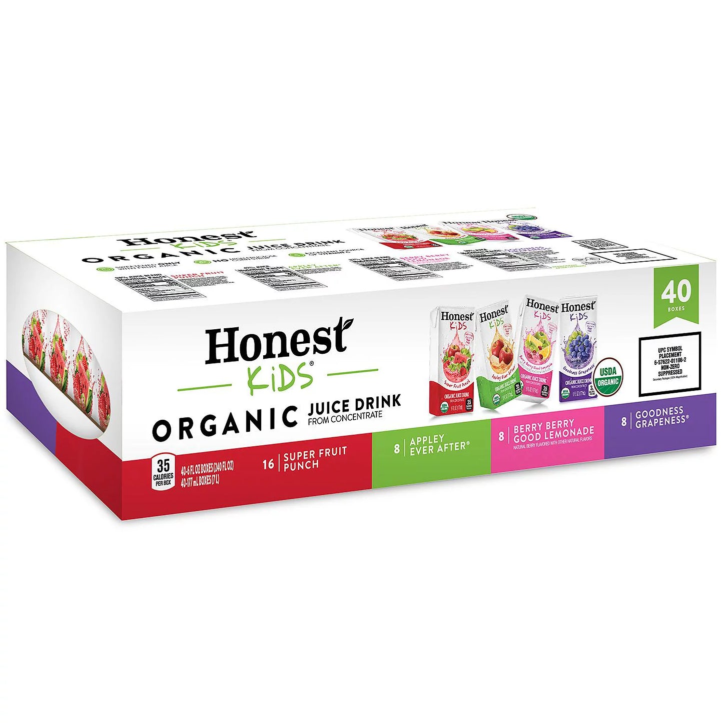 Honest Kids Organic Fruit Juice Drink Boxes Variety Pack (6 oz., 40 pk.)