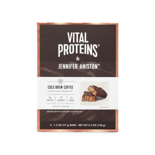 Vital Proteins & Jennifer Aniston Protein and Collagen Bars Variety Pack, Cold Brew Coffee and Peanut Butter Fudge (12 ct.)