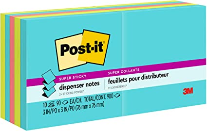 Post-it Super Sticky Pop-up Notes, 3" x 3", Supernova Neons Collection, 16 Pack, 1,440 Total Sheets