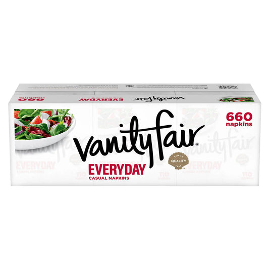 Vanity Fair Everyday Napkins, Disposable White Paper Napkins, 660 Count