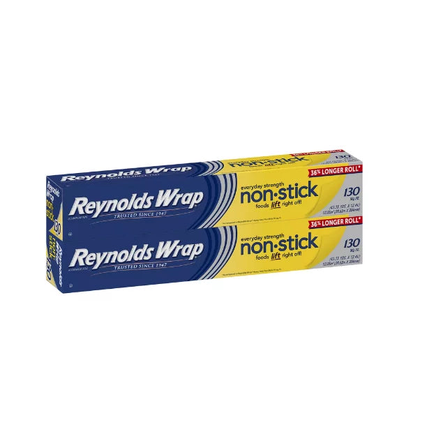 Reynolds Wrap 12" Non-Stick Aluminum Foil (130 sq. ft./roll, 2 rolls)