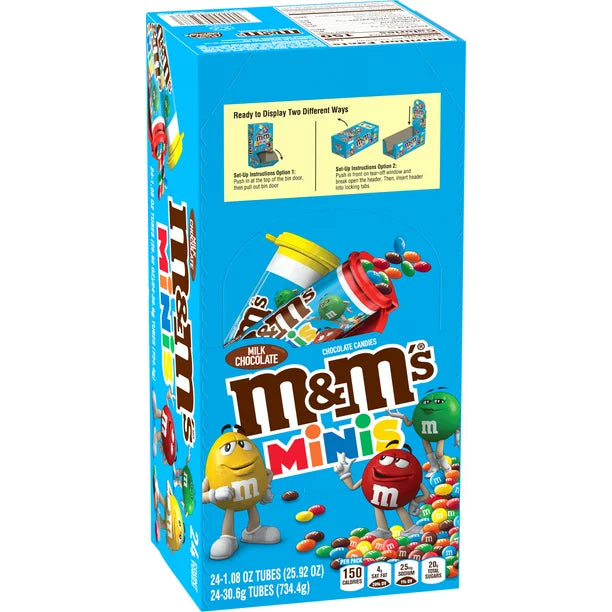 Milk Chocolate M&M's Mini Tubes, 24 ct.