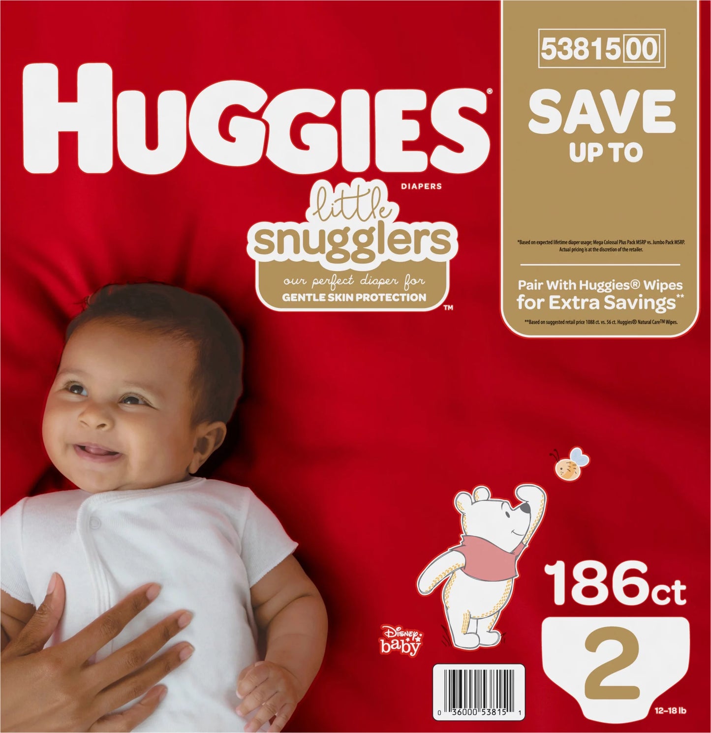 Huggies Little Snugglers Diapers Size 2 - 186 ct.