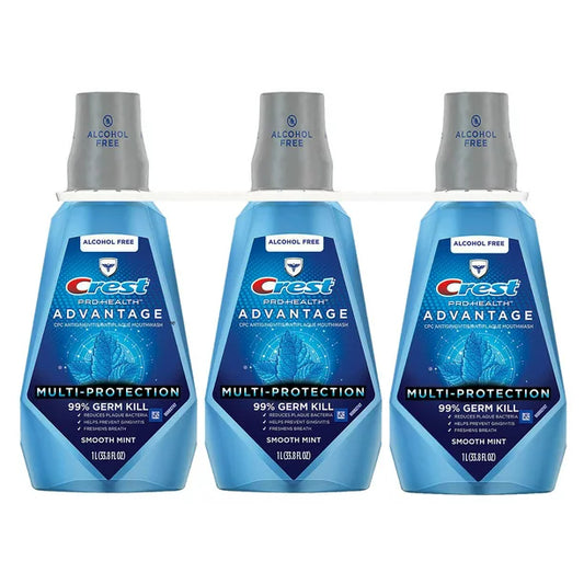 Crest Pro-Health Advantage Multi-Protection Mouthwash, Smooth Mint (33.8 fl. oz., 3 pk.)