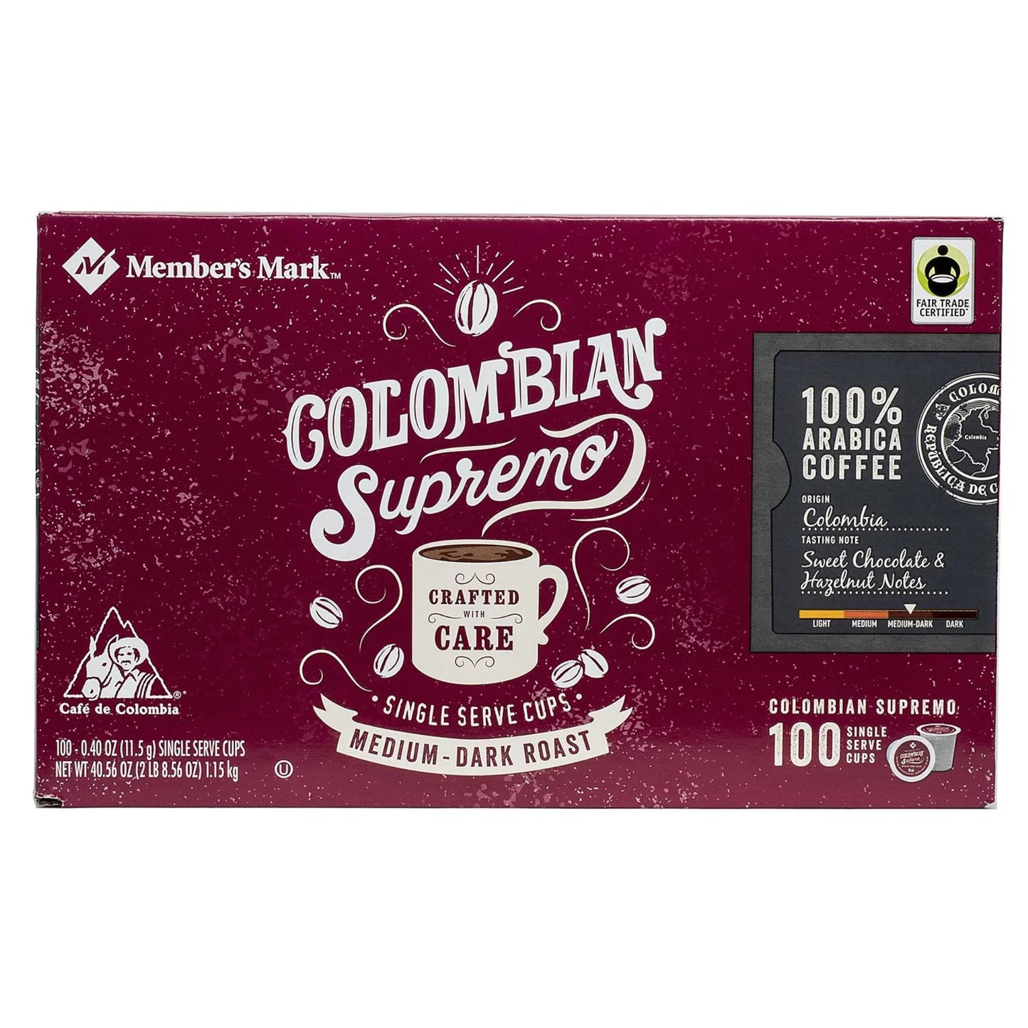 Member's Mark Colombian Supremo Coffee, Single-Serve Cups (100 ct.)