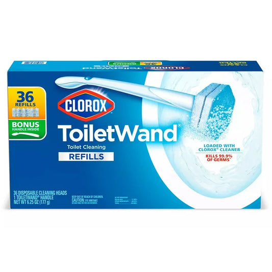 Clorox ToiletWand Disposable Toilet Cleaning System (1 ToiletWand Handle + 36 Disinfecting Refills)