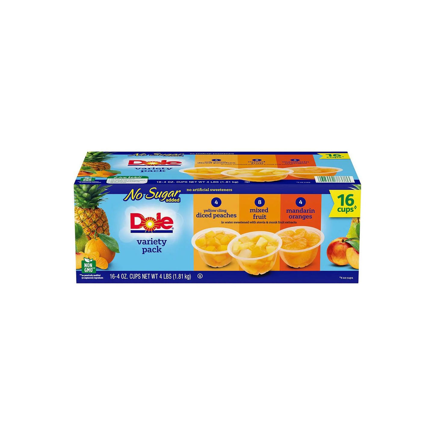 Dole No Sugar Added Mixed Fruit Variety Pack (4 oz., 16 pk.)