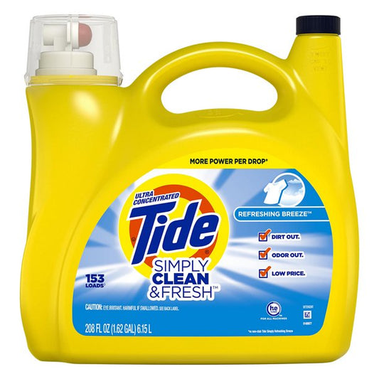 Tide Simply Clean and Fresh Ultra Concentrated Liquid Laundry Detergent, 208 fl. Oz.