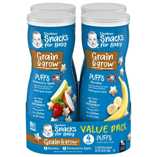 Gerber Graduates Puffs Cereal Snack Variety Pack (1.48 oz., 8 ct.)