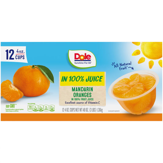 Dole Mandarin Oranges in 100% Fruit Juice (4 oz., 16 pk.)