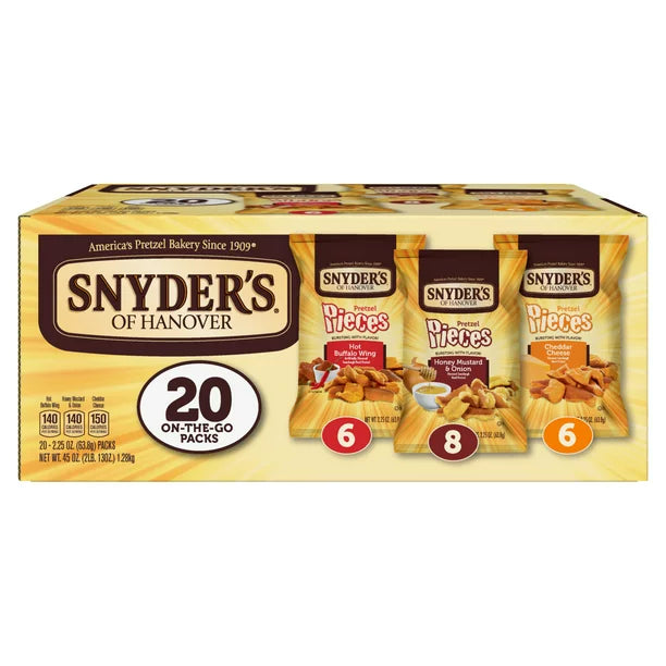 Snyder's of Hanover Pretzel Pieces Variety Pack (2.25 oz., 20 pk.)