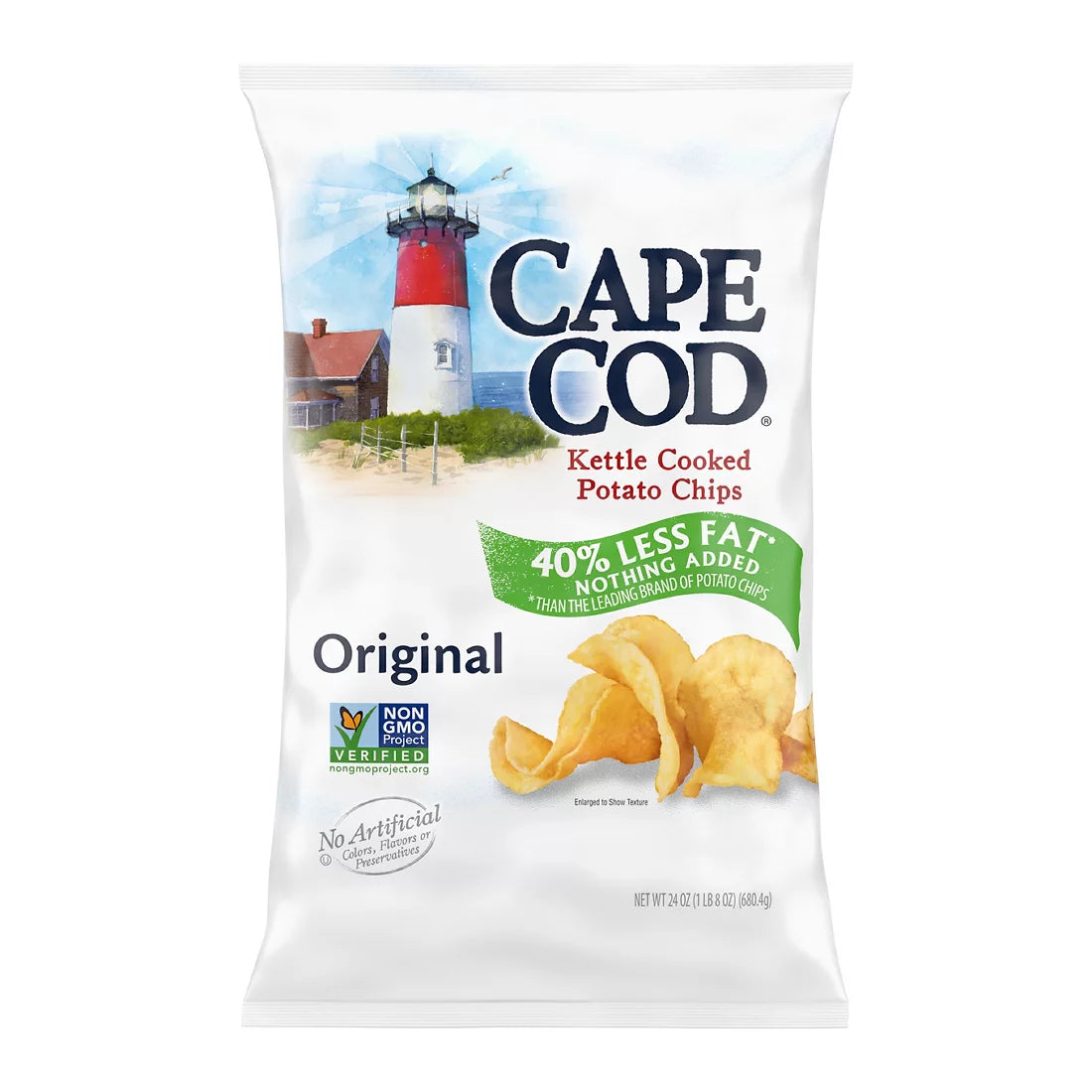 Cape Cod 40% Less Fat Potato Chips, 24 oz.