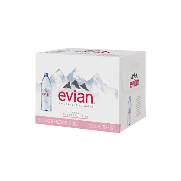 Evian Natural Spring Water (1L, 12 pk.)