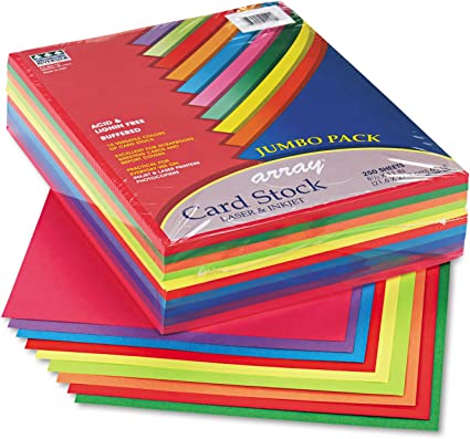 Pacon - Array Card Stock, 65 lbs., Letter, Assorted Colors - 250 Sheets/Pack