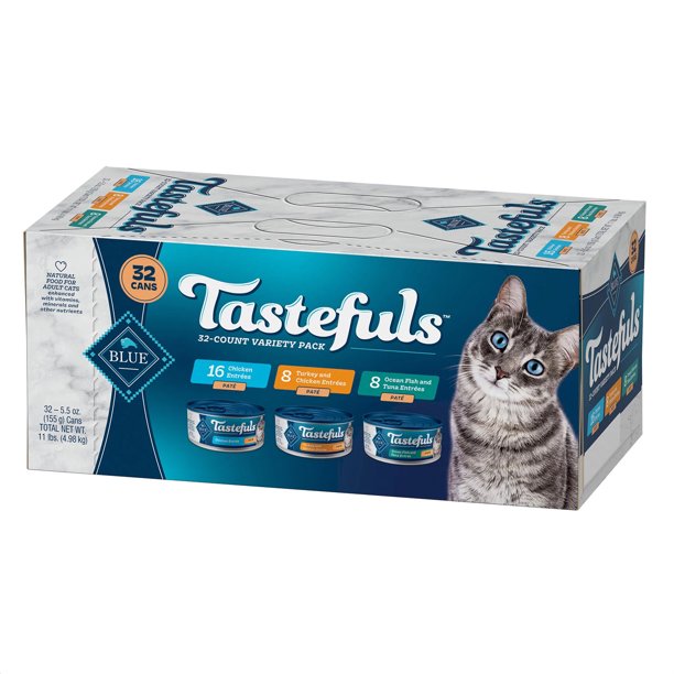 Blue Buffalo Tastefuls Pate Wet Cat Food, Variety Pack (5.5 oz., 32 ct.)