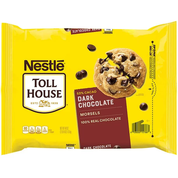 Nestle Toll House Dark Chocolate Chip Morsels, 40 oz.