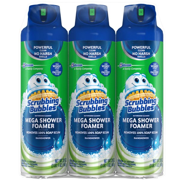 Scrubbing Bubbles Mega Shower Foamer Aerosol, Rainshower (20 oz., 3 ct.)