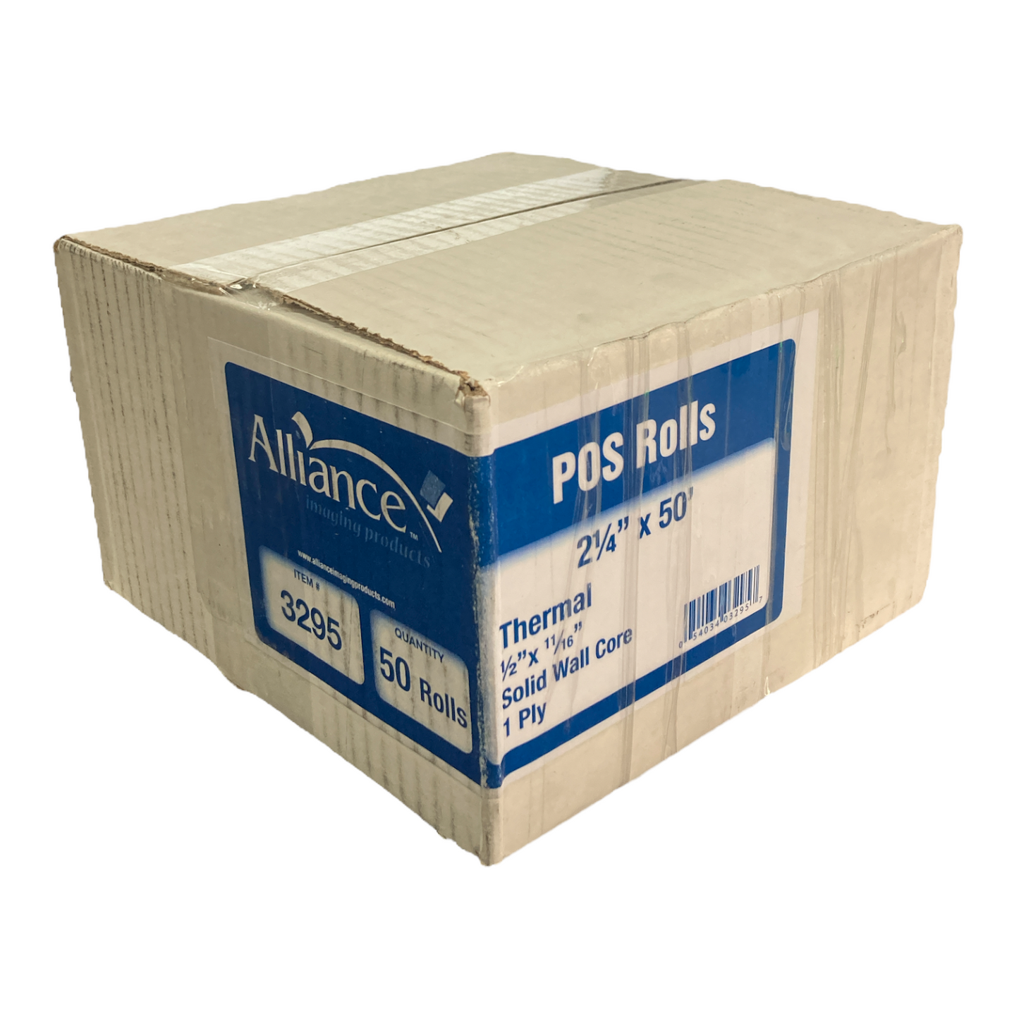 Alliance Thermal Paper Receipt Rolls, 2 1/4" x 50', White, 50 Rolls