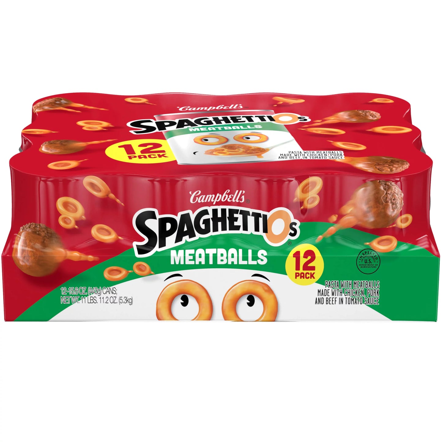 Campbell's SpaghettiOs Canned Pasta with Meatballs (15.6 oz., 12 pk.)