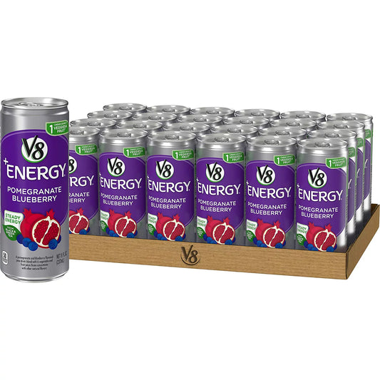 V8 +Energy, Healthy Energy Drink, Natural Energy from Tea, Pomegranate Blueberry (8 fl. oz., 24 pk.)