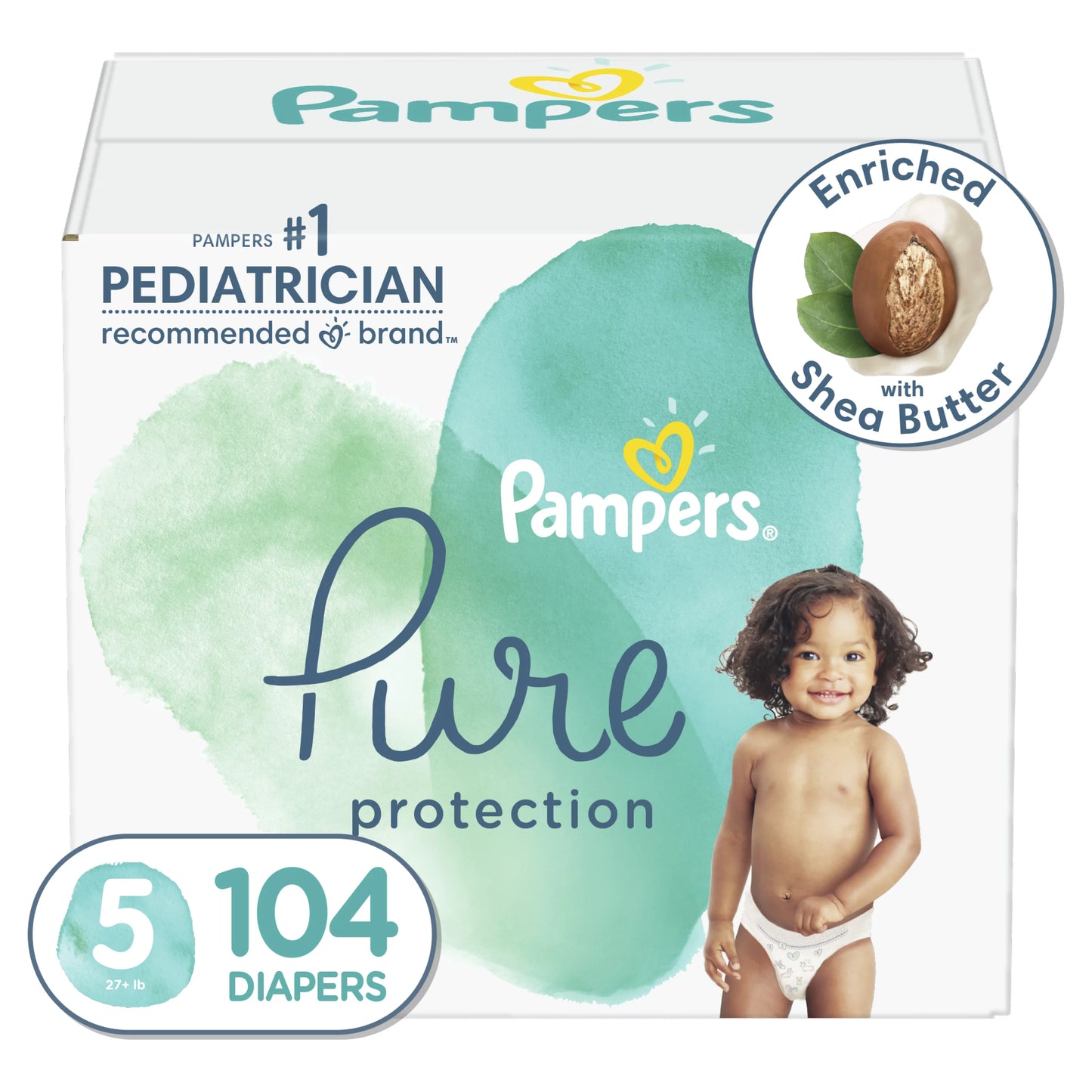 Pampers Pure Protection Diapers, Size 5- 104 Count