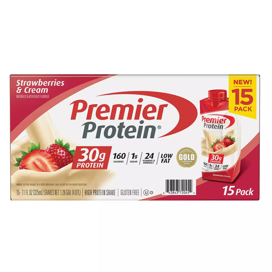 Premier Protein High Protein Shake, Strawberries & Cream (11 fl. oz., 15 pk.)