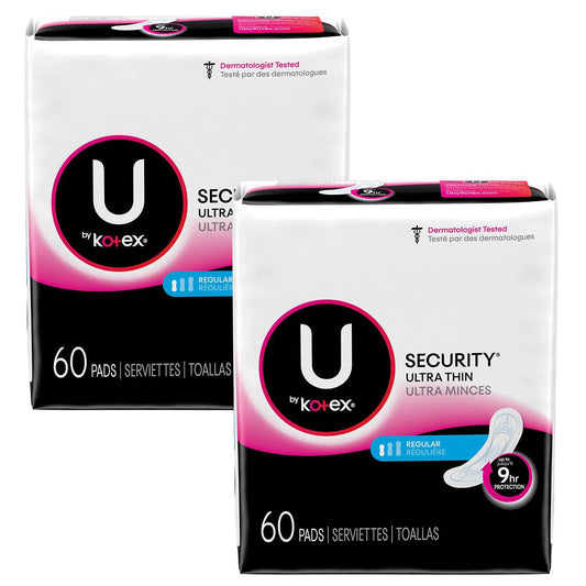 U by Kotex Security Ultra Thin Pads, Regular, Unscented (120 ct.)