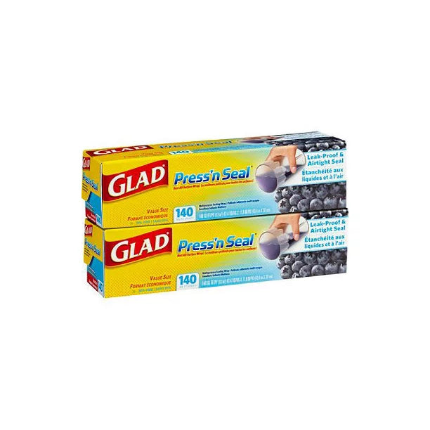 Glad Press'n Seal Plastic Food Wrap (140 sq. ft./roll, 2 rolls)