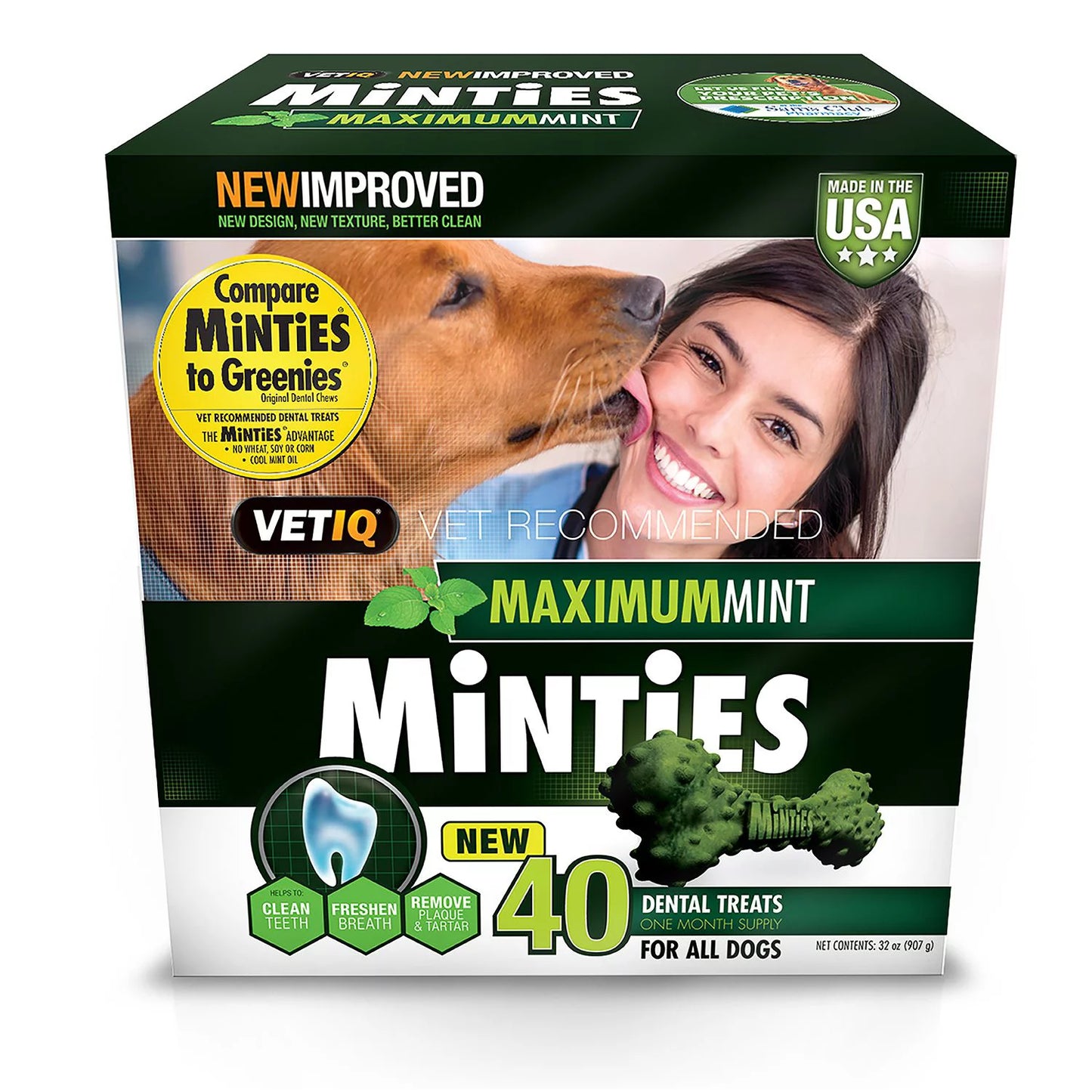 Minties Dental Dog Bone Treats, Maximum Mint (40 ct.)