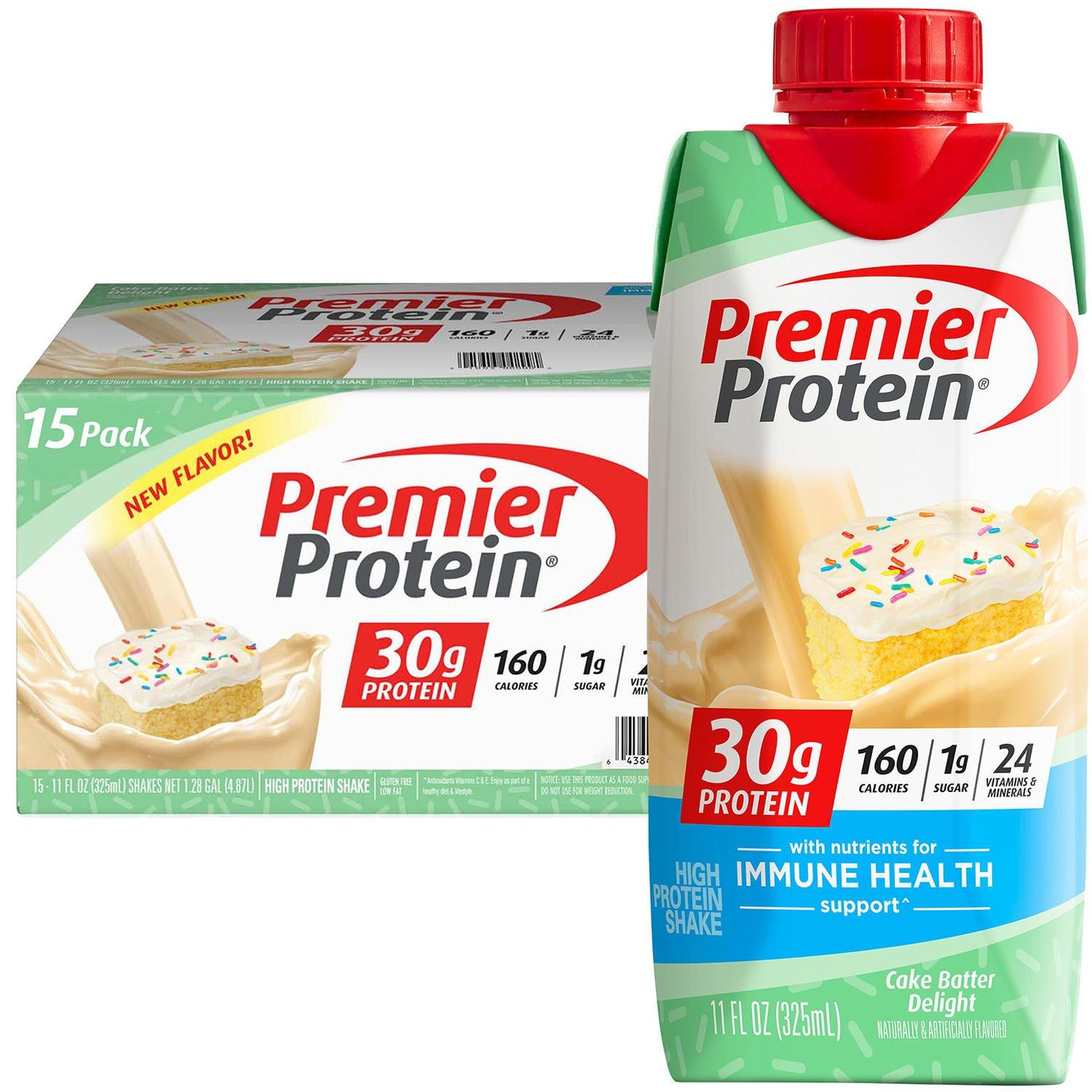 Premier Protein 30g High Protein Shake, Cake Batter Delight (11 fl. oz., 15 pk.)