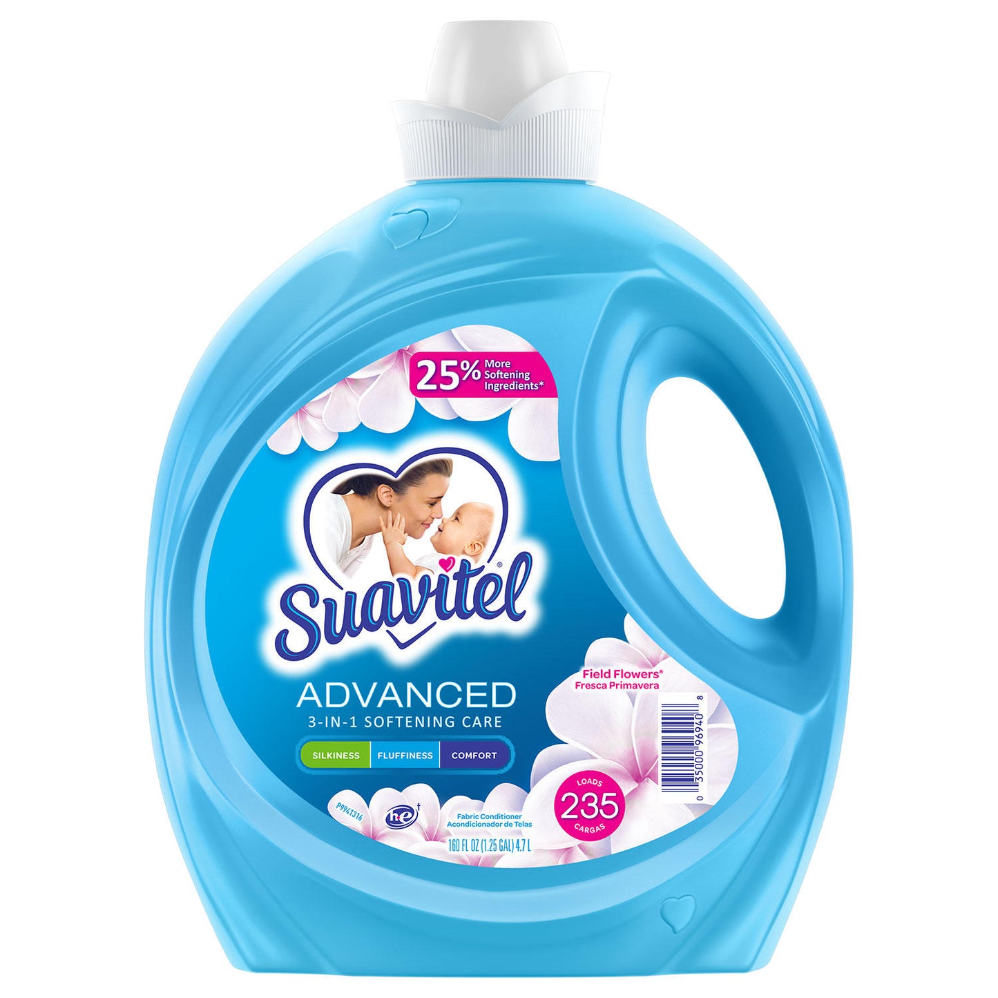 Suavitel Advanced Liquid Fabric Softener, Field Flowers Scent (160 fl. oz., 235 loads)