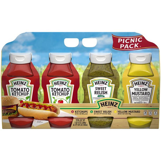 Heinz Condiments Picnic Variety Pack with Ketchup, Mustard and Relish (4 pk.)