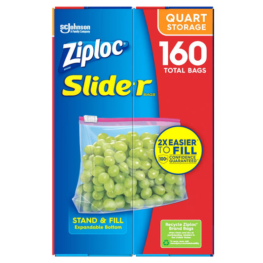 Ziploc 1-Qt. Slider Storage Bags, 160 pk.